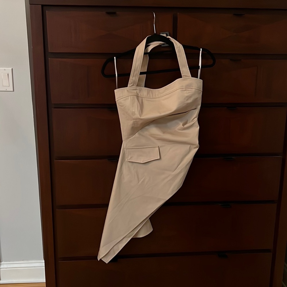 Zara asymmetric gabardine top